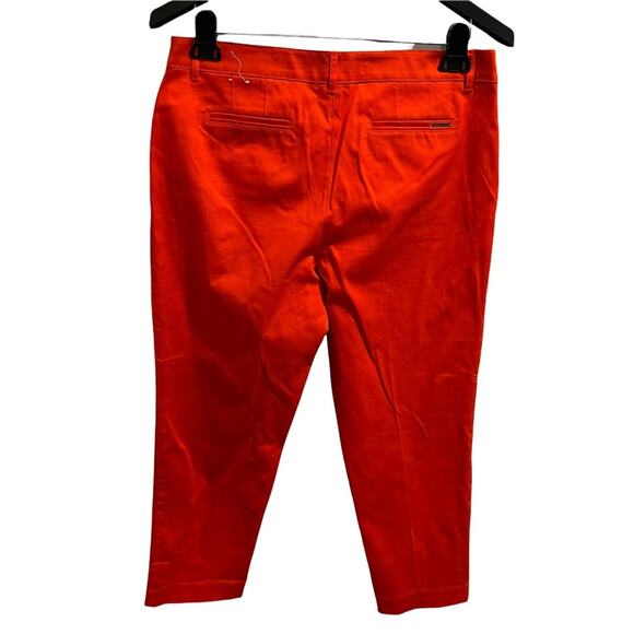Anne Klein Orange Cropped Ankle Textured Pants Size 10 - Picture 3 of 9
